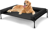 Veehoo Outdoor Elevated Dog Bed-Cooling Raised Dog Cot for Large - Black / 41.0"L x 27.0"W x 13.0"Th