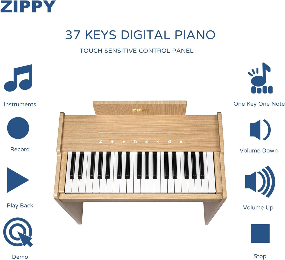 Kids Piano Keyboard, 37 Keys Digital Piano for Kids - Oak Plus - image 2