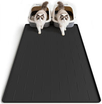 Pieviev Extra Large Silicone Litter Box Mat, Easy to Clean - Black / XL-40''x28''