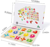 GRINNNIE Wooden Peg Puzzle for Toddlers 3 4 5 Years Old, Letters - 26 - image 3