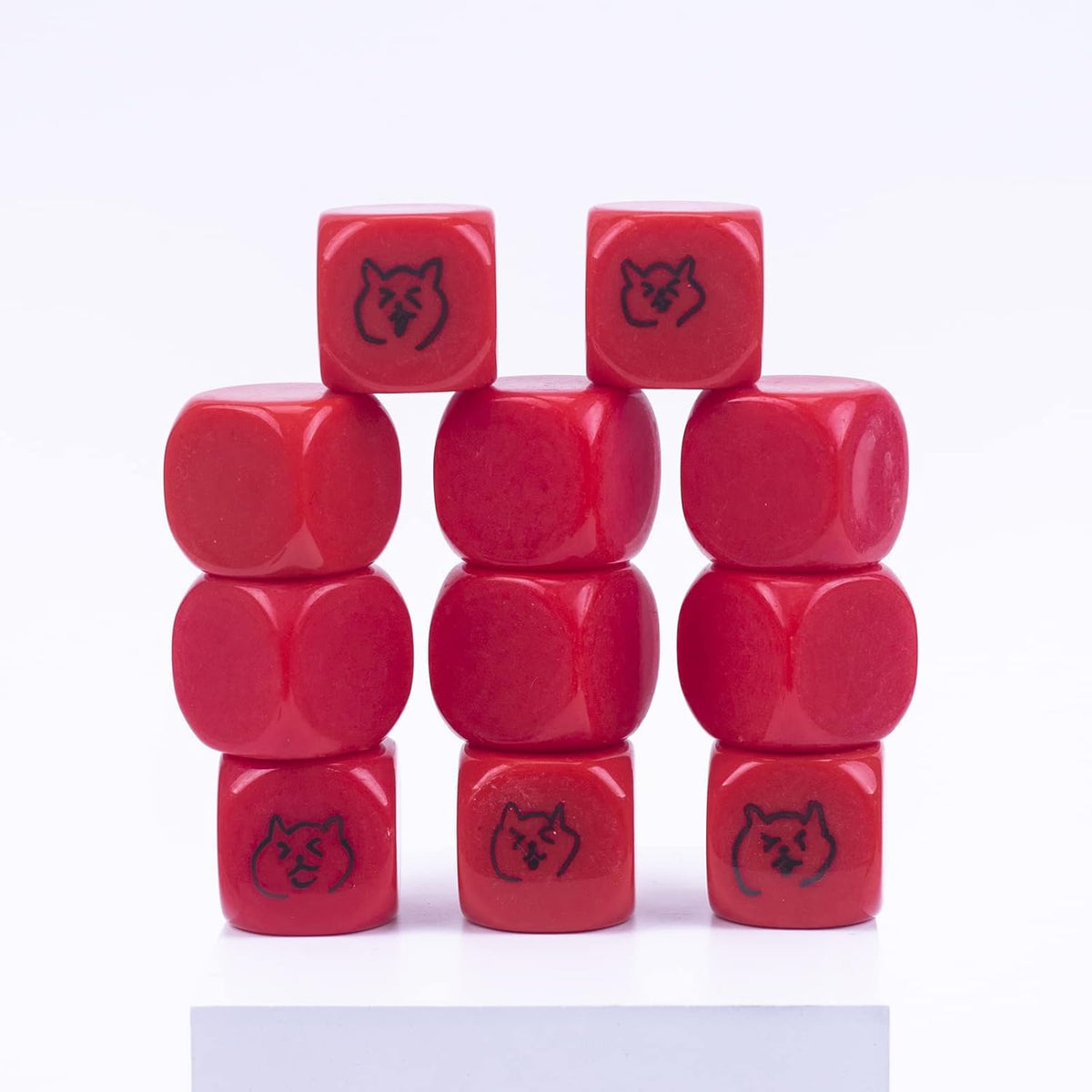 22MM Rounded Blank Six Sided Dice Lianshi Teaching Created Sesources - 10Pcs / Red - image 2