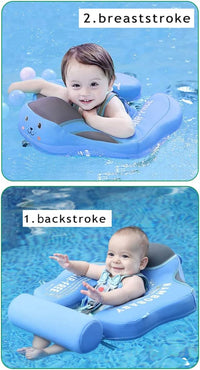 Mambobaby Float with Canopy Size Improved Non Inflatable Infant Baby - Sealion Blue - image 3