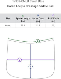 HORZE Adepto Quilted Quick-Dry Dressage Saddle Pad for Horses with Two-Tone Trim