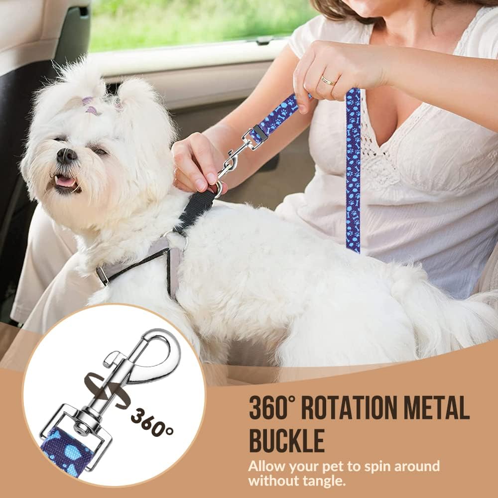 SlowTon Dog Seat Belt for Car - B.Blue Paw / Small (Headrest + Clip) - image 4