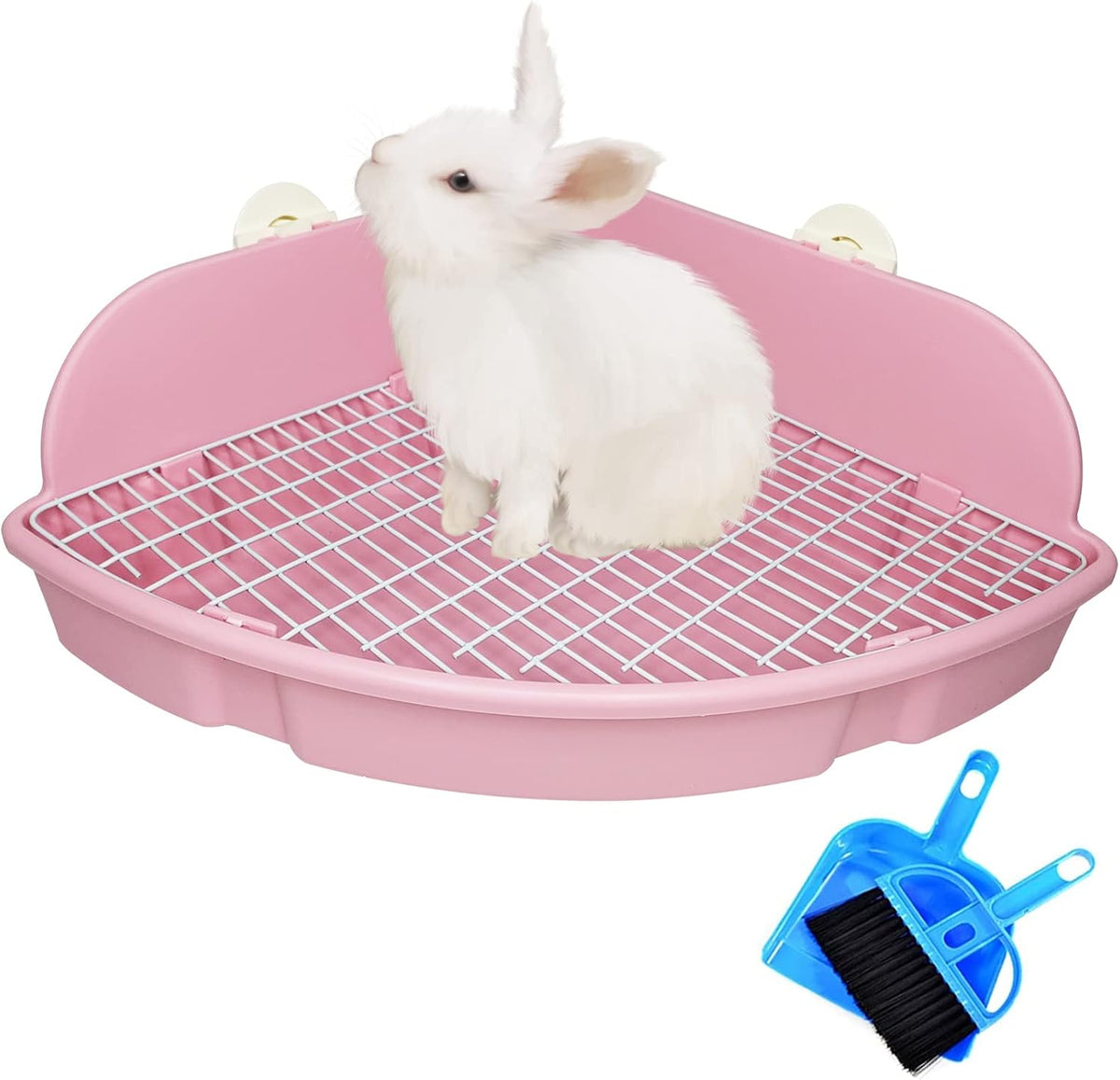 PINVNBY Large Rabbit Litter Box Bunny Corner Toilet Box Small Animal - Pink