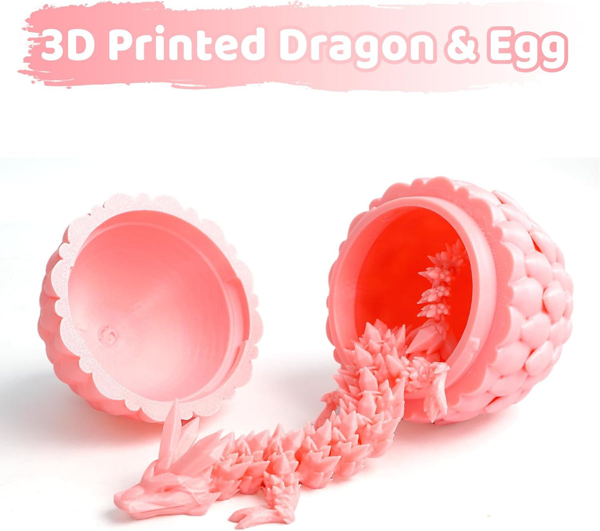 3D Printed Dragon Egg, Large 12" for Kids, Dragon Lovers - Pink - image 2