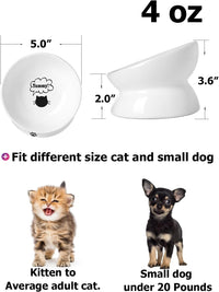 Y YHY Cat Bowl Anti Vomiting, Raised Food Bowls - 5 Inches / White - image 2