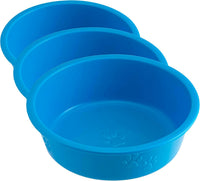 Loving Pets Dolce Luminoso Dog Bowl, Non-Skid Plastic Bowl - Large (Pack of 3) / Blue