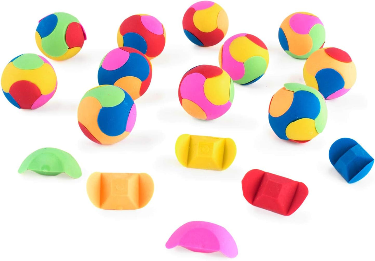 Super Z Outlet 12 Pack Colorful Puzzle Erasers Miniature Pencil - Round - image 3