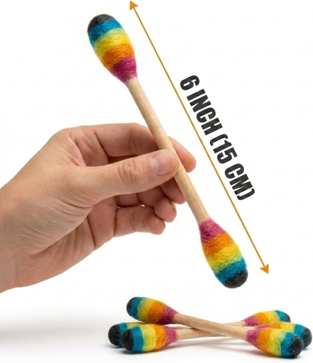 Glaciart One XXL Swabs Cat Toys with Catnip, 2 Pk - Rainbow Swabs / Regular - image 2