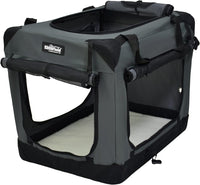 EliteField 4-Door Folding Soft Dog Crate with Curtains – Essentials for Dogs - Gray / 42.0"L x 28.0"W x 32.0"H - image 3