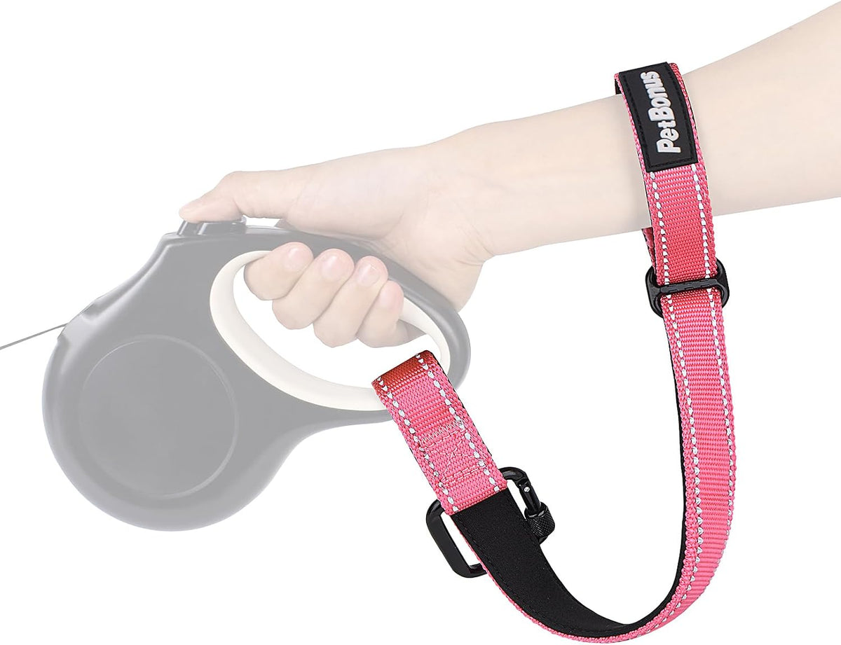PetBonus Dog Leash Wrist Strap with Lockable Clip for Dog Retractable - Pink / 1 Pack