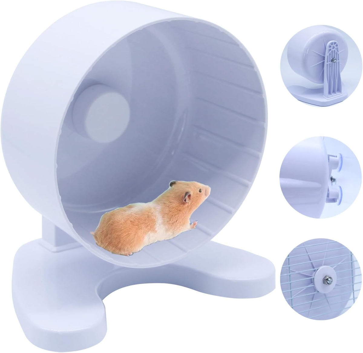 Hamster Wheel, 8.7" Super-Silent Exercise Wheels - White / Small