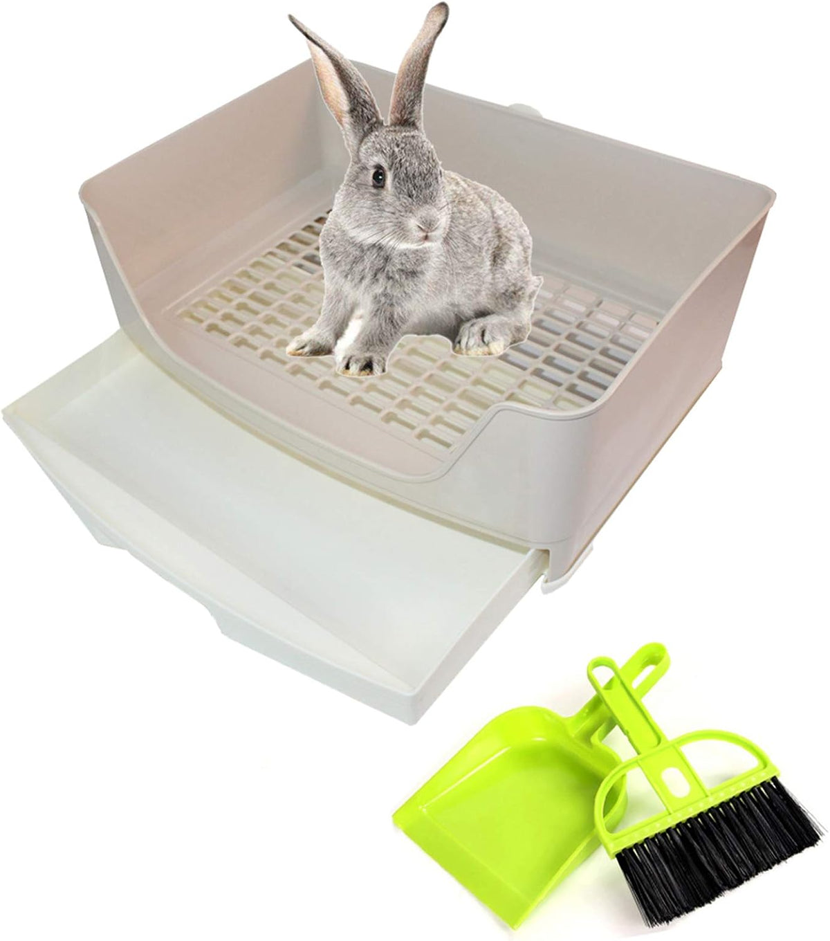 PINVNBY Large Rabbit Litter Box - Brown