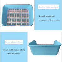 Large Rabbit Litter Box Corner Bedding Box Chinchilla Toilet Trainer - BLUE - image 3