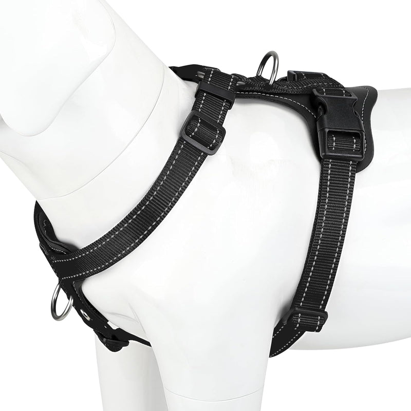 Plutus Pet No Pull Dog Harness with Leather Accents - XL / Black