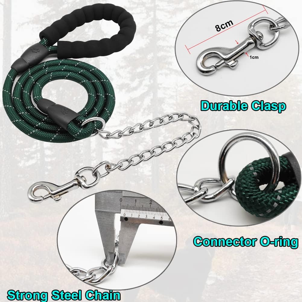 BTINESFUL 6FT Chewproof Dog Leash - dark green - image 2