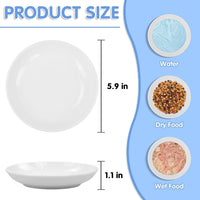 6 Pack Cat Food Bowl, Ceramic Cat Bowls - White - image 2