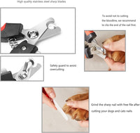 Pet Nail Clippers and Trimmers Set Safety Guard to Avoid Over Cutting - Red - image 4