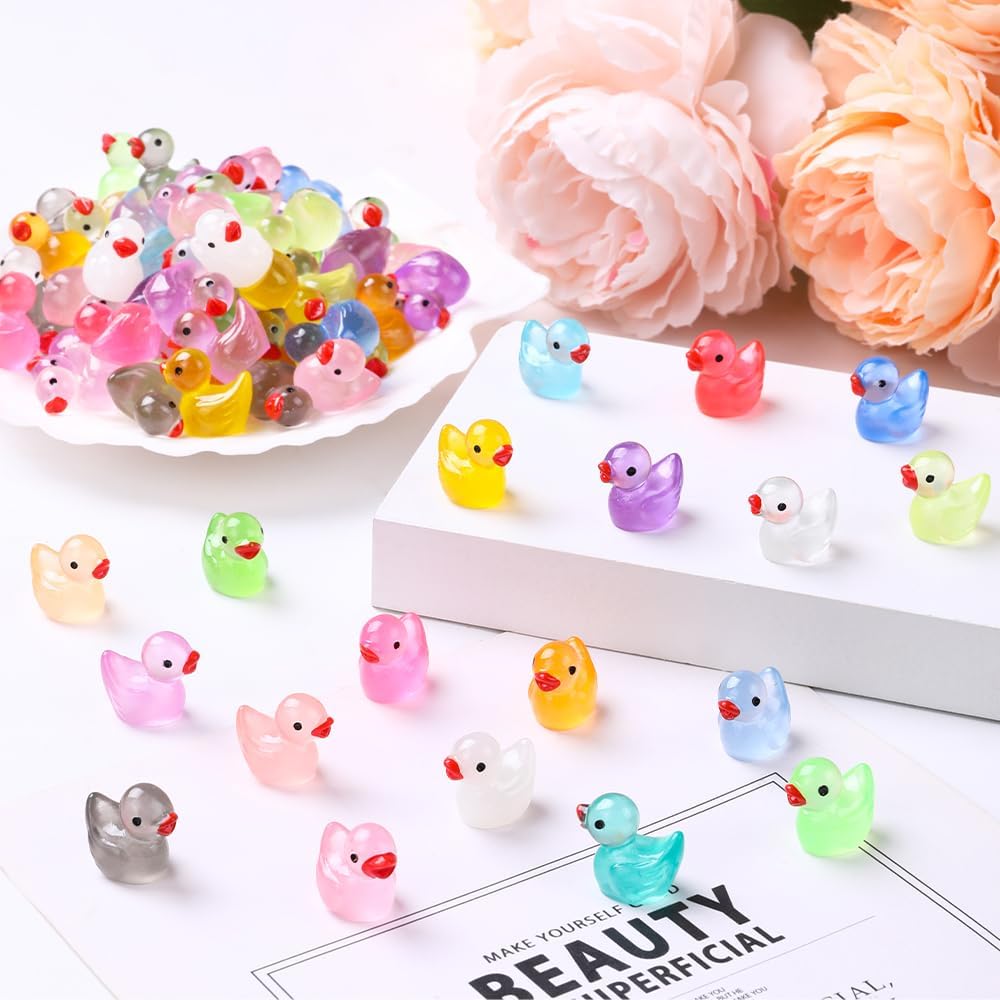 DULEFUN 150 mini resin animal and duck figurines in bright colors - view 28
