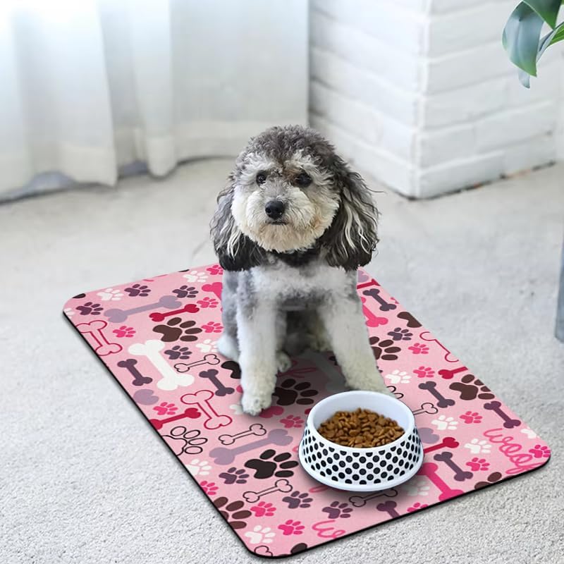 Dog Food Mats for Floors Waterproof - Pink / 30"L x 17"W - image 3