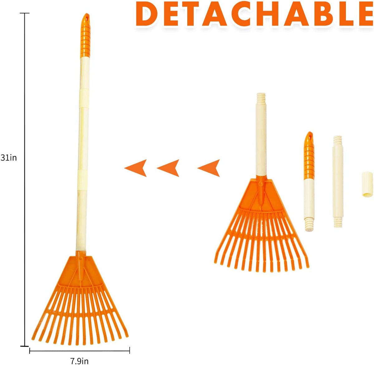 CHEERBANK kid rakes, four child size lawn rakes with wooden handles - view 12
