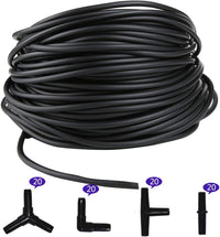 Aquarium 50 Feet Standard 3/16" Black Flexible Airline Tubing – Essentials for Fish - 165 Feet with connectors - image 2