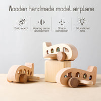 Ibwaae wooden airplane toy for toddlers, beech wood push along plane - view 8
