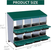 Chicken Nesting Box, 8 Hole 2 Layer Hen Nest Boxes, Nesting Boxes for Chickens, Roll Away Eggs Laying Boxes,Cleanable Pull Out Hen Roosting Boxes