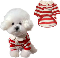 MANON ROSA Boy Dog Polo Shirt for Small Dogs, S - X-Large / Red