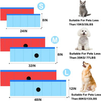 Enenes Foldable Dog Pool 24 x 8 Inch - Blue, 32"x8" - image 4