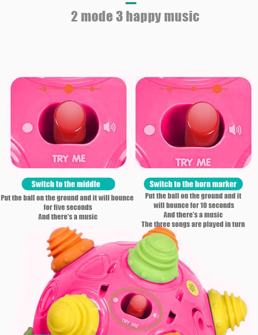 Toddler's Music Dancing Shake Ball, Move, Crawl, Bounce - red - image 3