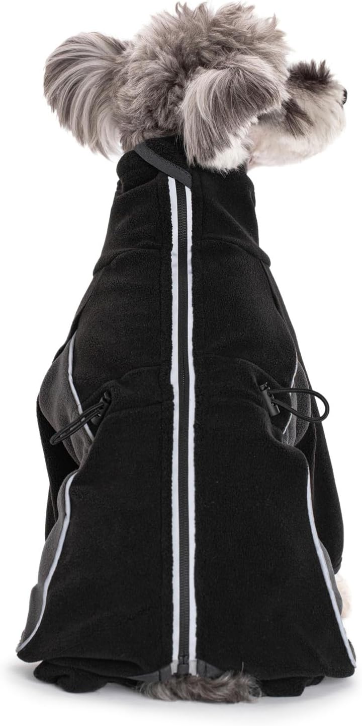 Fleece Dog Coat for Small Medium Dog - Black / S - image 3