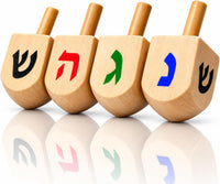 10-Pack Natural Wood Dreidels Hanukkah Draydel with English - 10-Pack - image 2