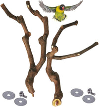 Natural Parrot Perch Bird Stand Pole Wild Grape Stick Paw Grinding - Wild Grape Stick 2 Pcs - image 4