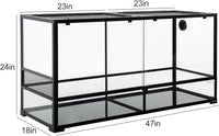 REPTIZOO 84 Gallon Large Reptile Terrarium Extra-Long 60" x 18" x 18" - 48" x 18" x 24" - image 3