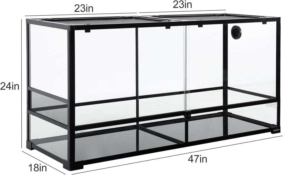 REPTIZOO 84 Gallon Large Reptile Terrarium Extra-Long 60" x 18" x 18" - 48" x 18" x 24" - image 3
