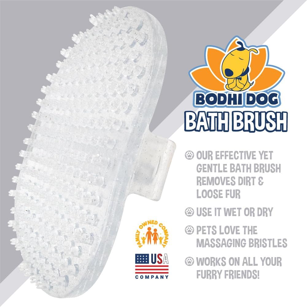 Bodhi Dog Shampoo Brush - Pet Grooming & Bath Supplies for Dogs and Cats - Bath Brush for Long - 1 Pack / Clear Silver Glitter - image 3