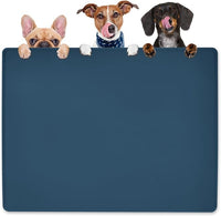 KVK Dog Water Mat 39.4 by 29.5in Extra Large - Silicone Mat for Dog Bowls Waterproof Non Slip - XL Pet Mat for Food and Water Protect Floors - Stone Blue