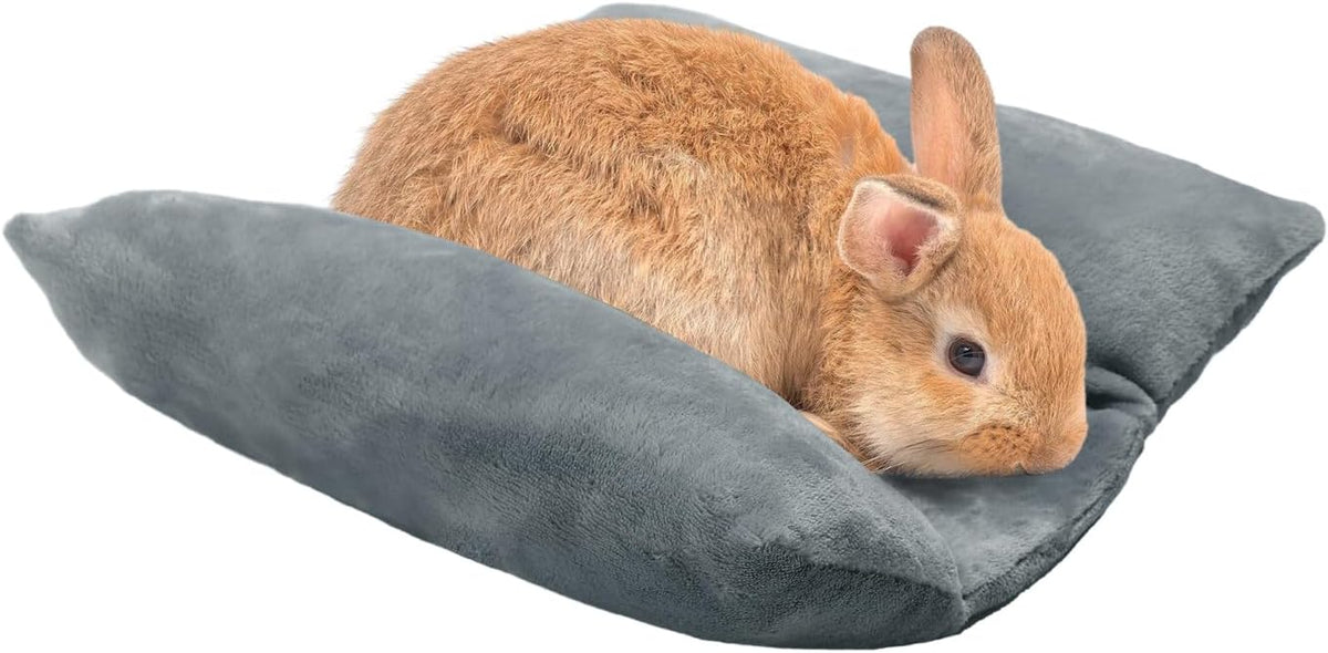 15.7" x 14" Bunny Bed for Rabbit Cage, Thickened & Soft – Daily Care for Small Pets - Gray / 13 x 14In