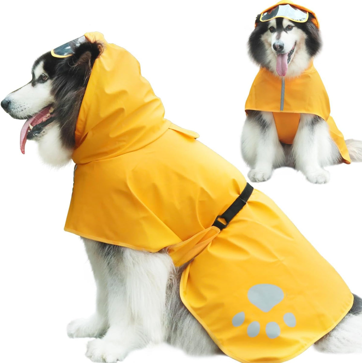 Dog Raincoat Hooded Slicker Poncho - XX-Large / Yellow