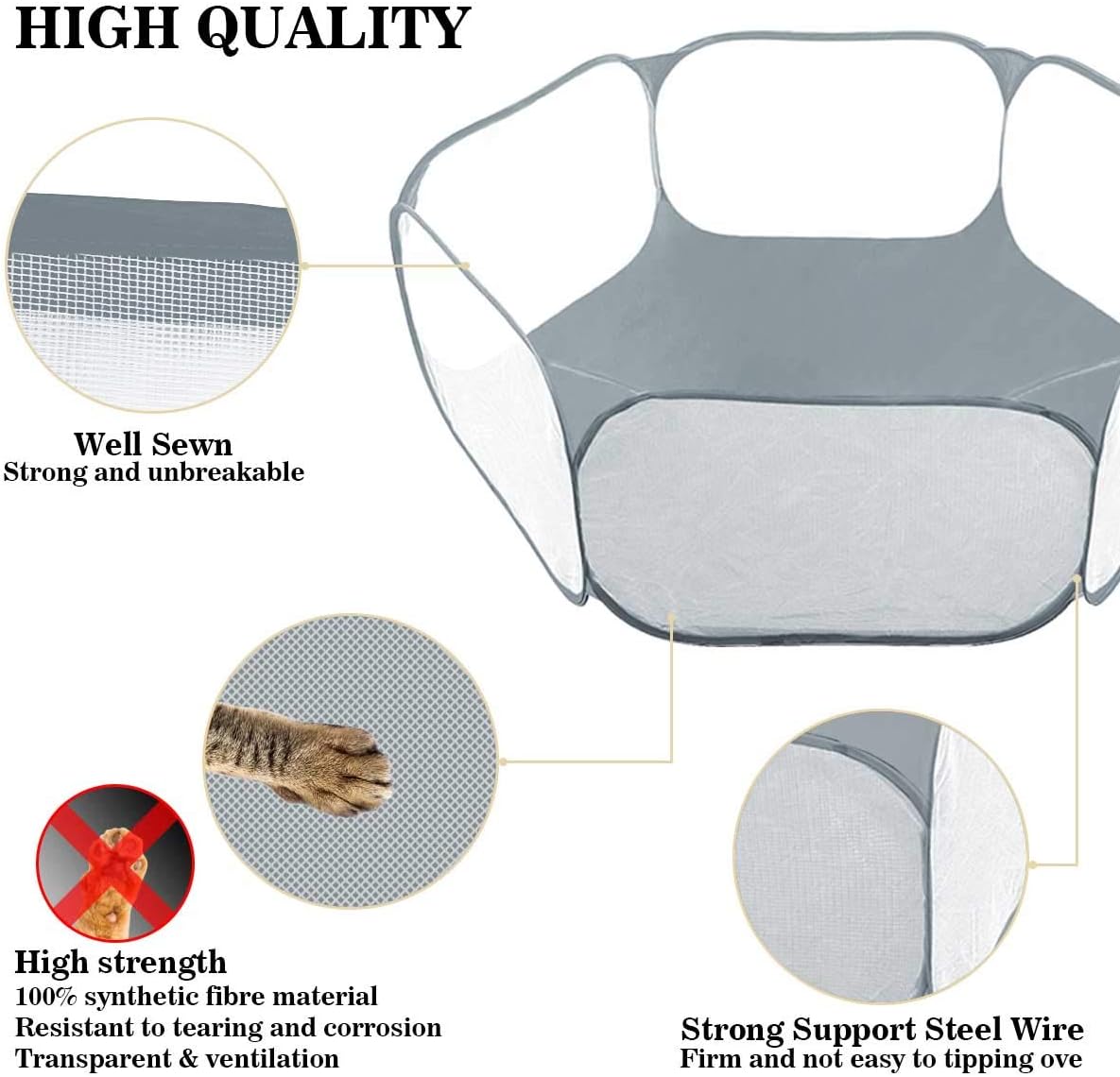 Small Animals Tent, Reptiles Cage - Grey - image 3