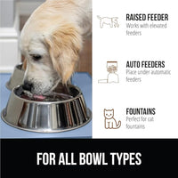 GORILLA GRIP 100% Waterproof Raised Edge BPA Free Silicone Pet Feeding Mat, Dog Cat Food Mats Contain Spills Protects Floors, Placemats for Cats and Dogs Water Bowl, Pets Accessories 16x10, Blue