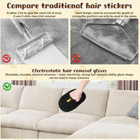 Pet Hair Removal Gloves Brush, Reusable Cat Dog Electrostatic Hair Remover Grooming Glove Tool