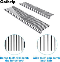 Cafhelp 2 Pack Dog Combs with Rounded Ends Stainless Steel Teeth - image 3