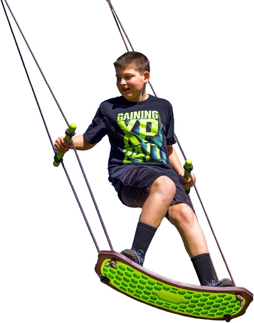 Swurfer Kick Stand Up Surfing Tree Swing Outdoor Swings for Kids Up - Swurfer 2.0 Green