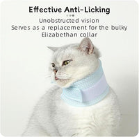 Cat Neck Brace Cover - Breathable & Adjustable Elizabethan Collar for Post-Surgery Recovery Anti-Scratch Anti-Lick Protection, Cervical Cone for Small Medium Large Dogs Puppies Kittens (XX-Large,Blue)