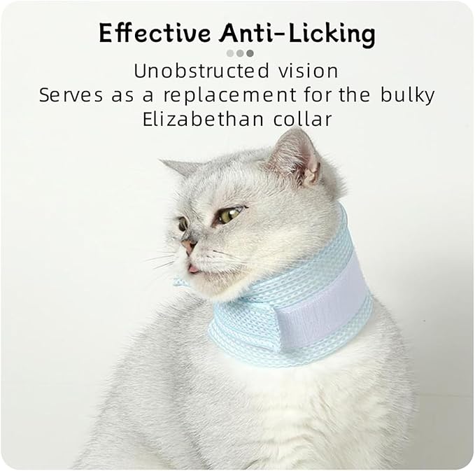 Cat Neck Brace Cover - Breathable & Adjustable Elizabethan Collar for Post-Surgery Recovery Anti-Scratch Anti-Lick Protection, Cervical Cone for Small Medium Large Dogs Puppies Kittens (Small,Pink)
