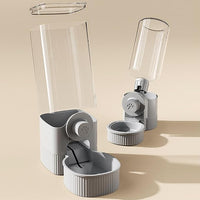 GKYZBB Hanging Automatic Food Water Dispenser,Rabbit Feeder Guinea Pig Water Bottle Food Feeder for Ferret Guinea Pig Rabbit Bunny Cage Accessories (Grey, 520ml+1200ml)