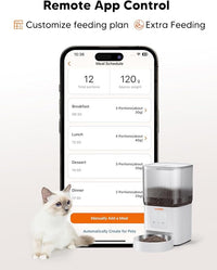 WOPET Automatic Cat Feeder, WiFi Dog Feeder with APP Control for Remote Feeding, Automatic Cat Food Dispenser with 10S Voice Record,1-10 Meals Per Day for Cats and Dogs